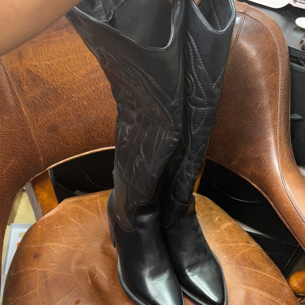 Sleek Black Over the Knee Women's Boots - Picture 1 of 5